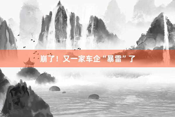 崩了！又一家车企“暴雷”了