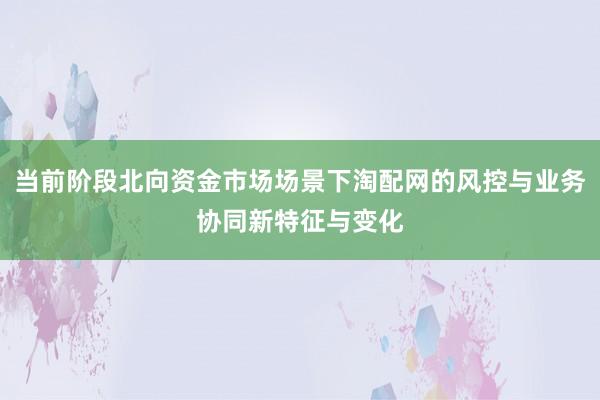 当前阶段北向资金市场场景下淘配网的风控与业务协同新特征与变化