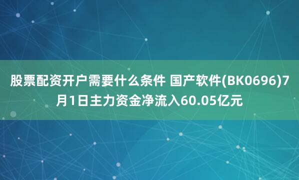 股票配资开户需要什么条件 国产软件(BK0696)7月1日主力资金净流入60.05亿元
