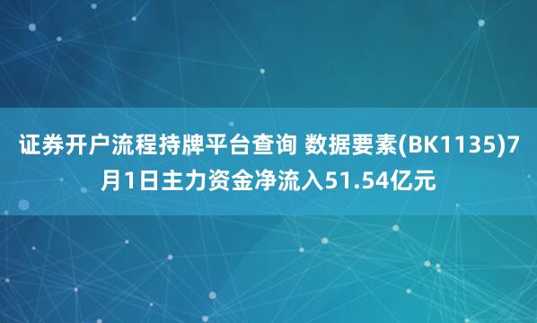 证券开户流程持牌平台查询 数据要素(BK1135)7月1日主力资金净流入51.54亿元