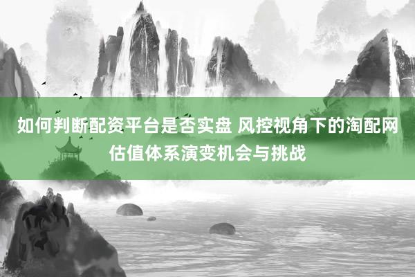 如何判断配资平台是否实盘 风控视角下的淘配网估值体系演变机会与挑战