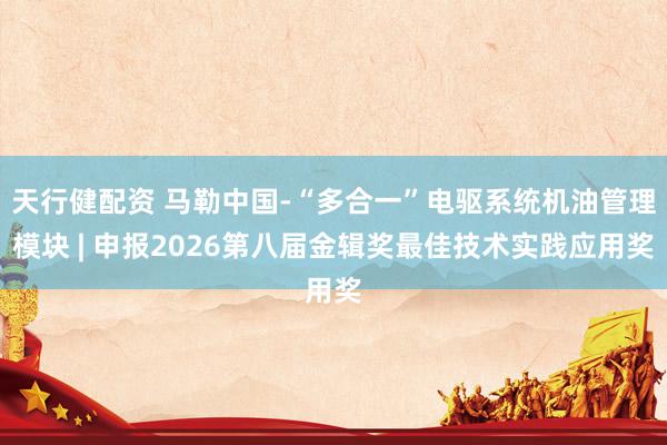 天行健配资 马勒中国-“多合一”电驱系统机油管理模块 | 申报2026第八届金辑奖最佳技术实践应用奖